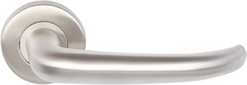 Deurkruk set RVS rond 9002 rozet rond