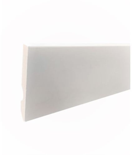 Gegronde witte MDF plint 7cm x 225cm recht