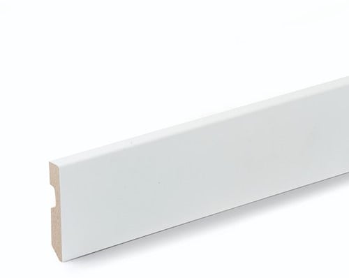 Moderne MDF plint folie wit 8cm x 225cm Blok