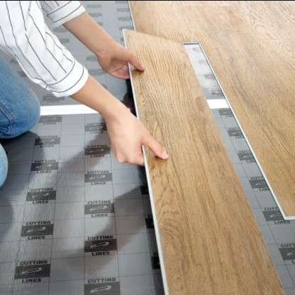 Dicteren paars Leed Klik PVC ondervloer PU rubber 1.3mm 6m² | Laminaat, parket en pvc vloeren