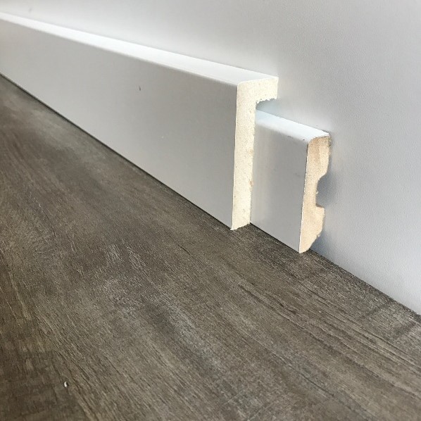 Weggooien De Kamer een vergoeding MDF overzetplint folie wit 8cm x 244cm Blok | Laminaat, parket en pvc  vloeren