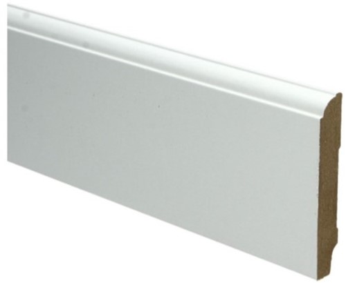 Plint kleurstaal | MDF Kraal folie wit 12cm
