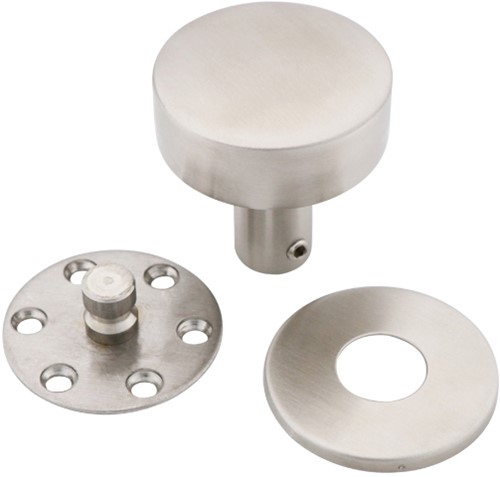 Deurknop set RVS rond 2-2
