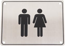 Wc pictogram mannen & vrouwen RVS vierkant